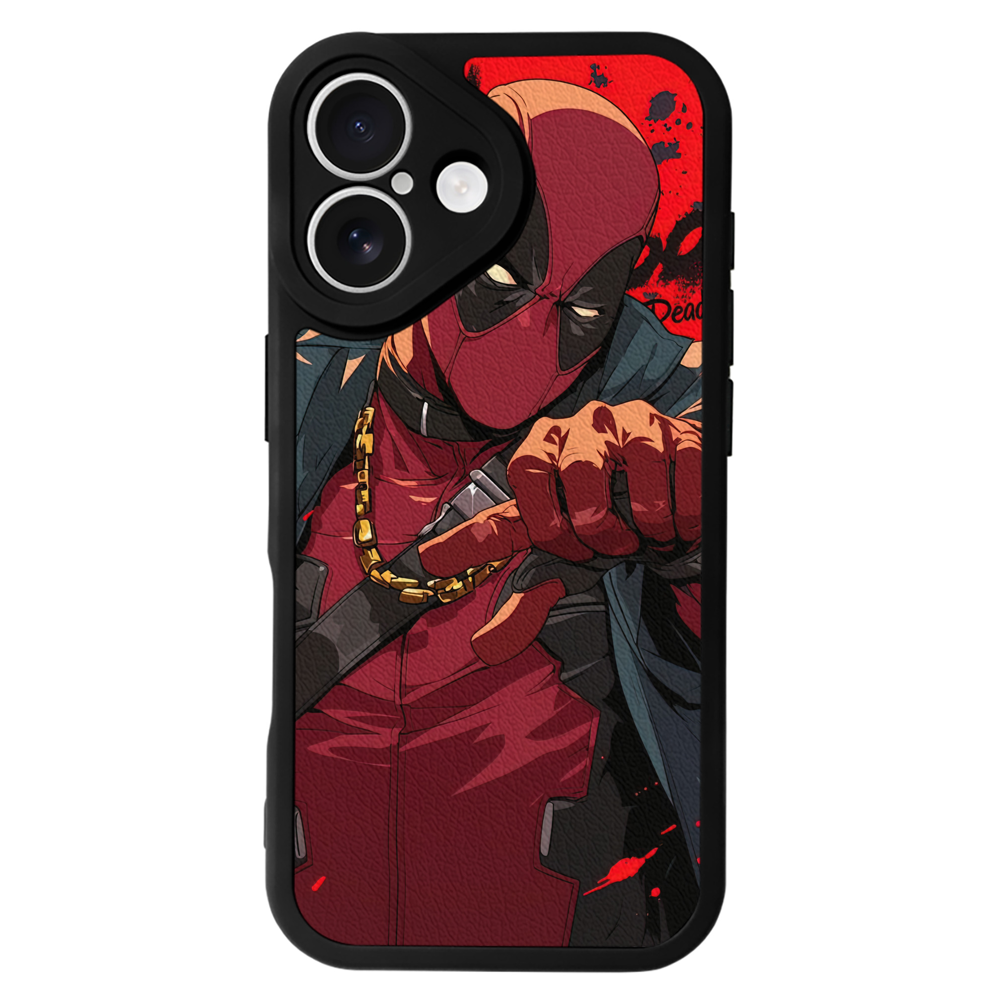 （画像用） Deadpool デッドプール 【iPhone 16シリーズ対応】シリコンスマホケース（レザー調） 材質：シリコン